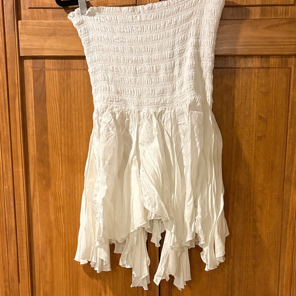 Free People White Asymmetrical Strapless top - Picture 5 of 6